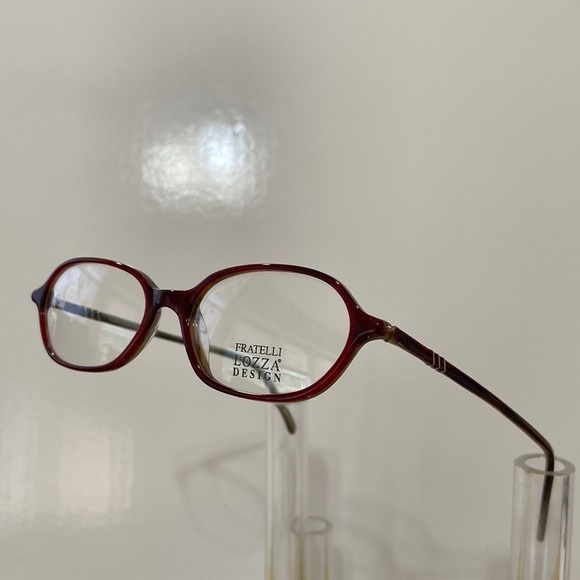 Vintage Fratelli Lozza Women’s Eyeglasses - Burgundy / Horn (mod. Casey) - Picture 2 of 4